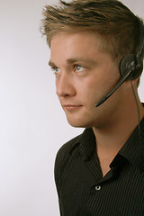 Image showing Handsome Man with Headset
