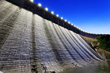 Image showing Dam at night