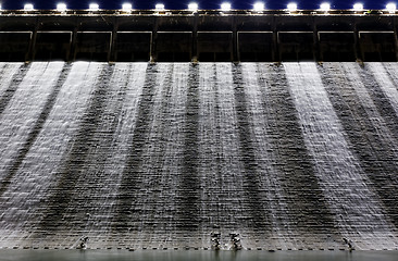 Image showing Dam at night