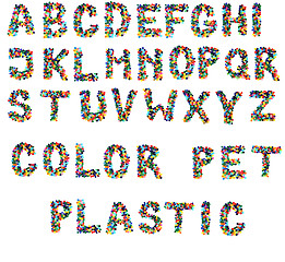 Image showing alphabet from plastic caps  