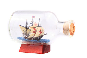 Image showing ship in the glass isolated