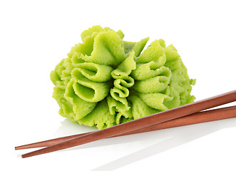 Image showing Wasabi with chopsticks