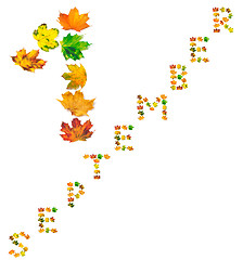 Image showing Text S E P T E M B E R 1 composed of autumn maple leafs