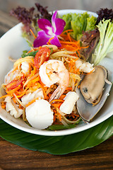 Image showing Thai Seafood Som Tum Salad