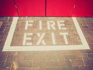 Image showing Retro look Fire exit sign