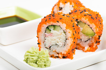 Image showing Maki sushi rolls on the plate