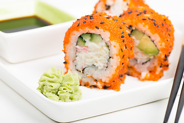 Image showing Maki sushi rolls on the plate