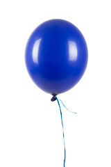 Image showing Single blue balloon isolated on white