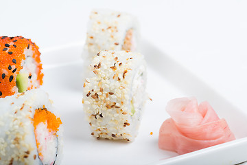 Image showing Sushi set on the plate