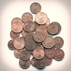 Image showing Retro look Euro coins