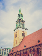 Image showing Retro look Marienkirche in Berlin