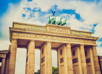 Image showing Retro look Brandenburger Tor Berlin