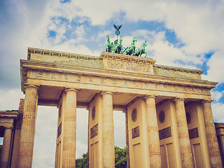 Image showing Retro look Brandenburger Tor Berlin