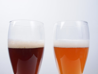 Image showing Two glasses of German beer