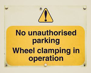 Image showing Retro look Parking sign