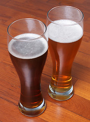 Image showing Two glasses of German beer