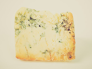 Image showing Retro look Blue Stilton Cheese