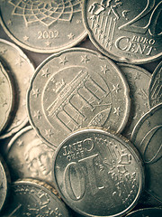 Image showing Retro look Euro coins background