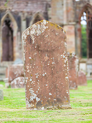 Image showing Very old gravestone in the cemetery