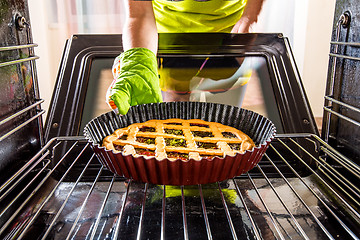 Image showing Cooking in the oven at home.