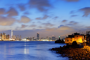 Image showing Hong Kong fishing valley at sunset