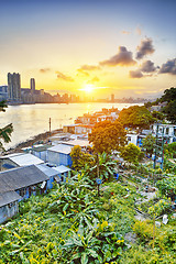 Image showing Sunset in Hong Kong