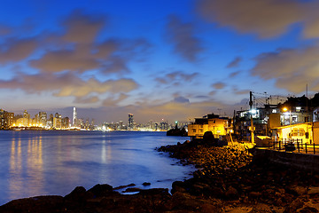 Image showing Hong Kong fishing valley at sunset