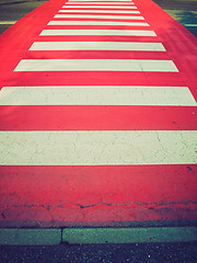 Image showing Retro look Zebra crossing