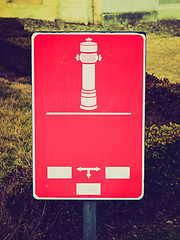 Image showing Retro look Fire hydrant sign