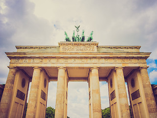 Image showing Retro look Brandenburger Tor Berlin