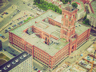 Image showing Retro look Berlin aerial view