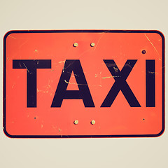 Image showing Retro look Taxi sign isolated