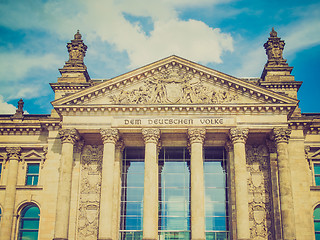 Image showing Retro look Reichstag Berlin