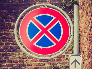 Image showing Retro look No parking sign