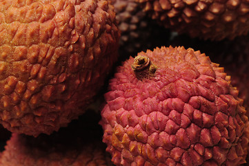 Image showing Closeup of Chinese lychee fruit