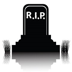 Image showing gravestone detailed silhouette