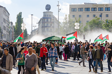 Image showing Pacific meeting against the rights infringement of the Palestini