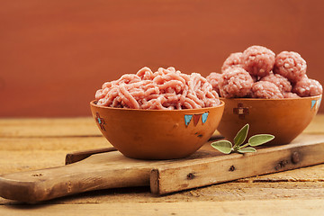 Image showing Raw meatballs