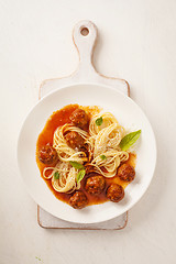 Image showing Pasta with meatballs 