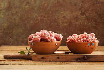 Image showing Raw meatballs