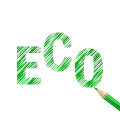 Image showing Eco text drawn with green pencil