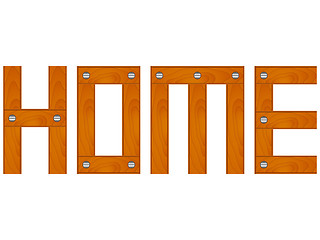 Image showing Wooden home word