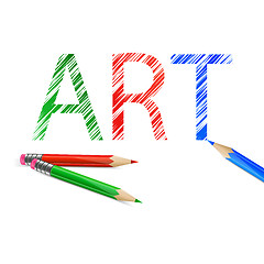 Image showing Art word drawn with pencils