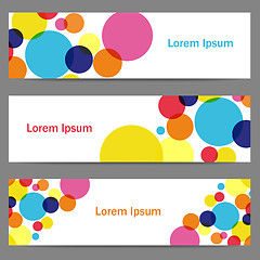 Image showing Set of banners with colorful circles