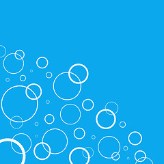 Image showing Abstract background with white circles on blue