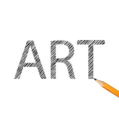 Image showing Art word drawn with graphite pencil