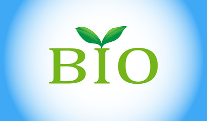 Image showing Bio word with green plant