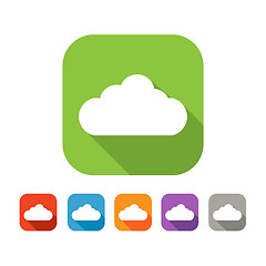 Image showing Color set of flat cloud icon