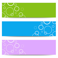 Image showing Set of color banners with white circles