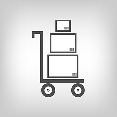 Image showing Cart with boxes as delivery symbol